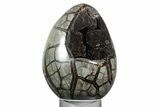 Septarian Dragon Egg Geode - Sparkly Black Crystals #355910-1